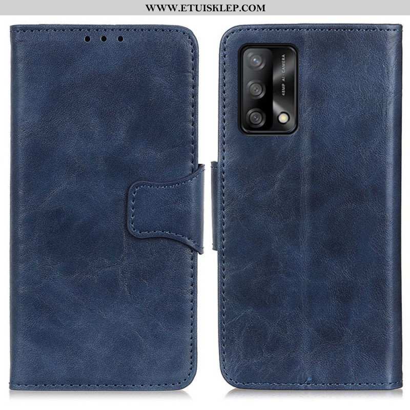 Etui Folio do Oppo A74 4G Dwustronne Zapięcie Ze Skóry Dwoinowej